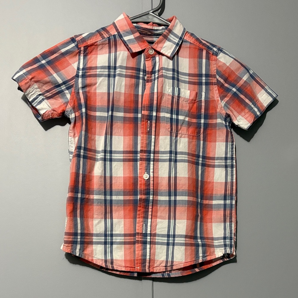 The Children's Place Red and Blue Plaid Button Down Shirt